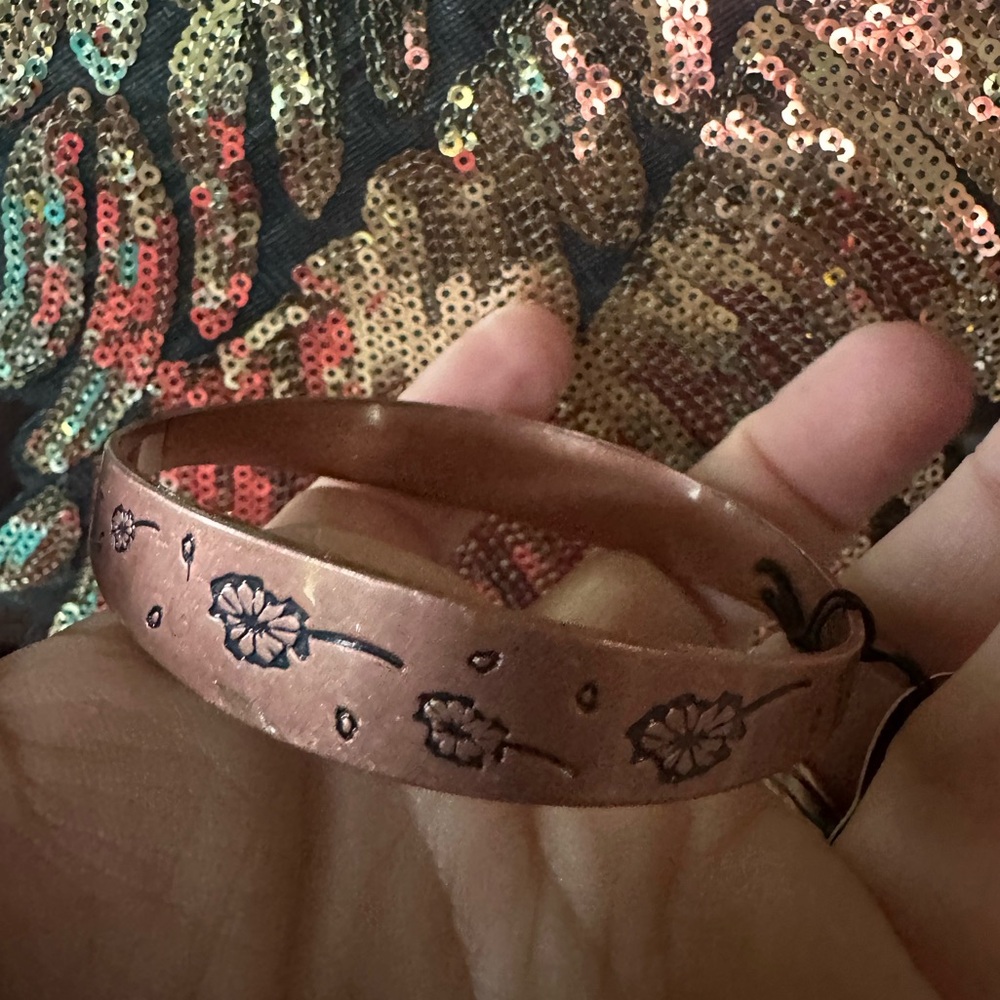 Bangle copper colored wish bangle